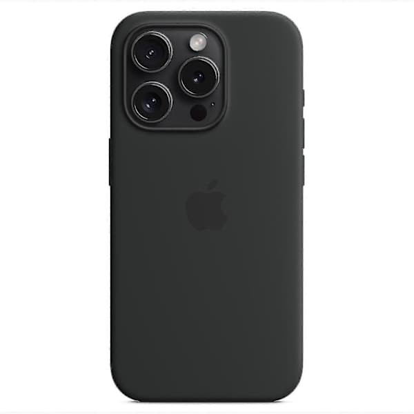 Silicone Case Compatible with iPhone 15 Pro, MagSafe Compatible Black-FO- 693 693