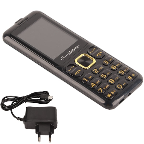 W23 Ultratunn 2G Mobiltelefon med Stora Knappar, Hög Volym, Låst, för Seniorer, 3 Kort 3 Standby, 100V‑240V Grön EU-kontakt
