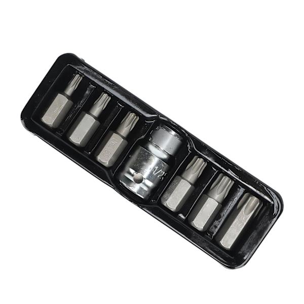 7 ST skruenøgle YT‑0410 Stål Drivfatninger Nøglebitsæt 12,7 mm 9,5 mm drivbitsholder