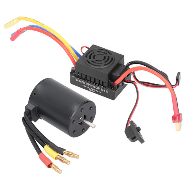 3650 Vattentät 3900KV Borstlös Motor 60A Borstlös ESC Delar Set för 1/10 RC Bil