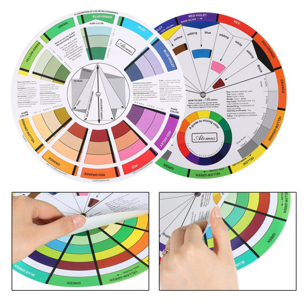 TIMH Professional Mix Guide Rund tatovering neglepigment farvehjul Papirkorttilbehør