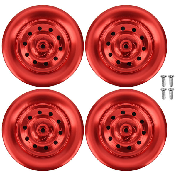 4 st Aluminiumlegering RC Truck Hjulnav Byttillbehör för WPL D12 RC Truck Röd