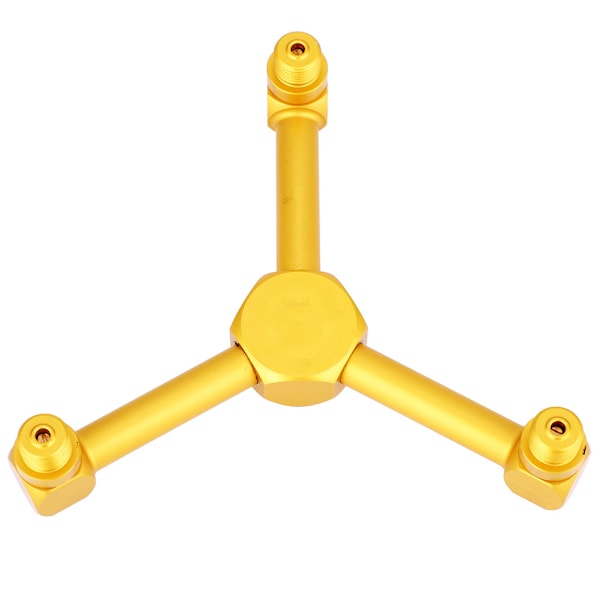 3-i-1 Gaslykta-delare i aluminiumlegering för utomhuscamping, gascylinderadapter (guld)