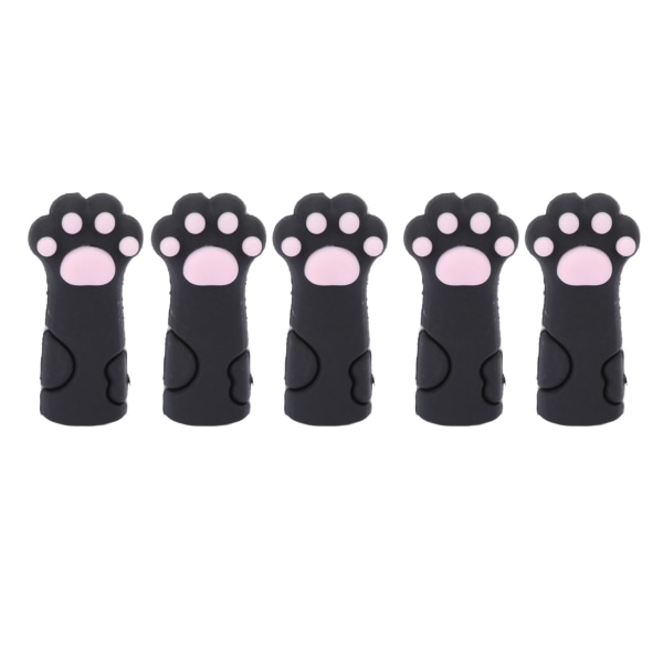 5 st Nagelbandssax Cover Katt Tassform Silikon Nagelbandstrimmer Skyddshylsa för naglar och tånaglar Svart ++/