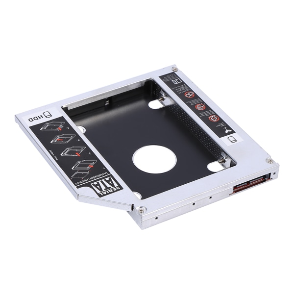 12,7 mm aluminium SATA HDD SSD-kapsling Hard Disk Drive Bay Caddy Optisk DVD-adapter for bærbar PC++