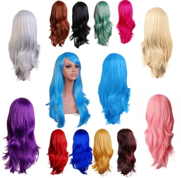 Cosplay Paryk inkl. parykhue & extensionskam 250 Svart