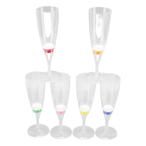 6 ST LED Luminous Cocktail Glas Innovativt Champagneglas KTV PS Vinbägare Set /