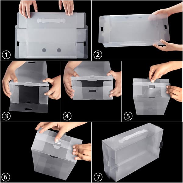 Shoe box transparent plastic storage box shoes (20 pcs) women's, men's, children's shoe boxes stackable, foldable, corrugated shoe storage