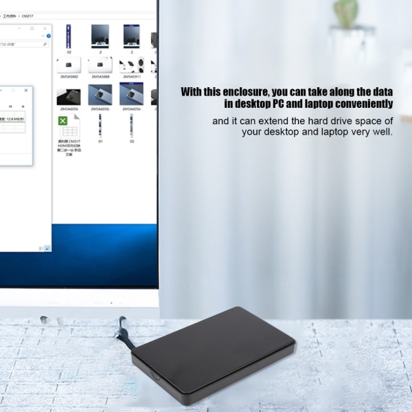 W25Q730M 2,5' USB3.0 til SATA Mobil Hard Disk Box Case HDD-kabinet Gratis skruestøtte 2TB(sort)++