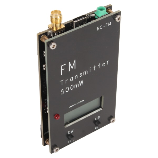 TIMH 500mW FM-sender med LCD-skjerm 2000M 500mW 88-108MHz FM stereosender med USB Type C-port