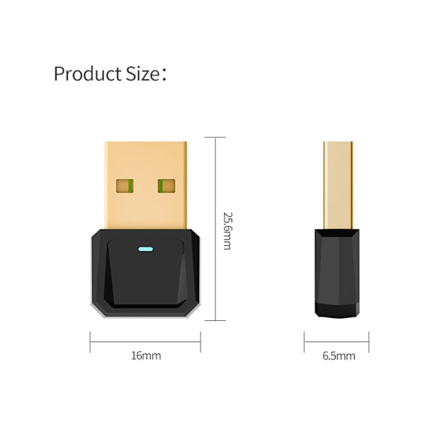 USB Bluetooth-mottaker og -sender Bluetooth 5.0-adapter for stasjonær PC, bærbar PC, mus og tastatur