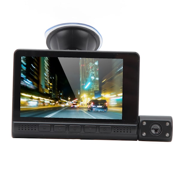 3-kanals Dash Cam 1080P Fram Bak Inside Driving Recorder 170 graders vidvinkel loop inspelning G Sensor Pekskärmskamera