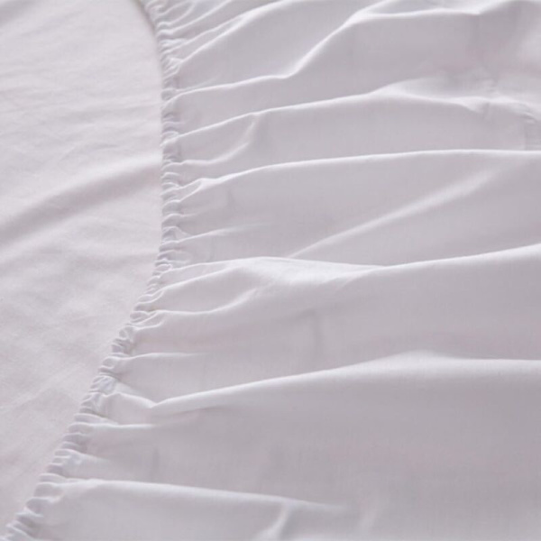 Round Cotton Fitted Sheet, Round Fitted Sheet - White