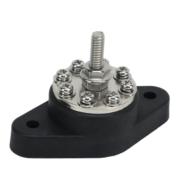 1/4in Svart M6 Enkel Bolt Strømfordelingsterminal 12V 48V Batterikoblingspost Samleskinneblokk Bolt for biler Bobiler Skip Lastebiler