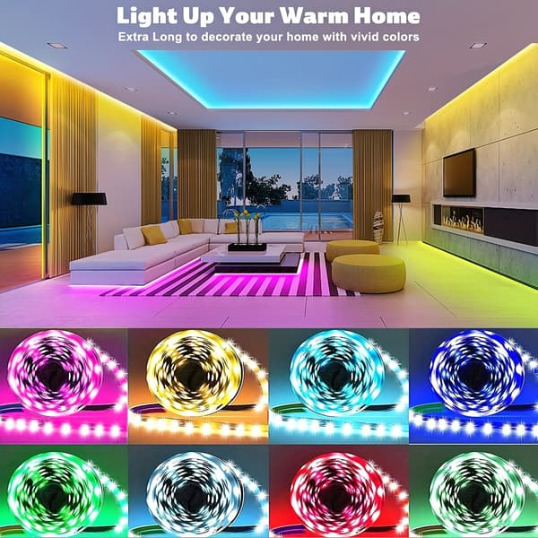 30m Smart RGB LED-remsa med app, fjärrkontroll och väggadapter[BEMS]