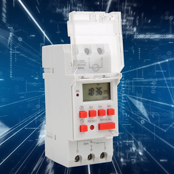 TM919BK 85~265V AC 30A LCD 7 Dagers Programmerbar Digital Timerbryter