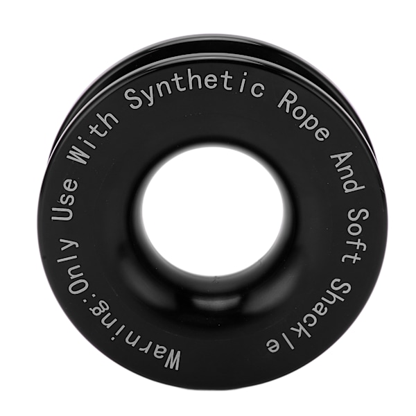 Winch Snatch Recovery Ring 41000lbs Brudstyrke til 7/16in 1/2in Blød Shackle med 3/16in 1/4in 3/8in Tovværk Sort