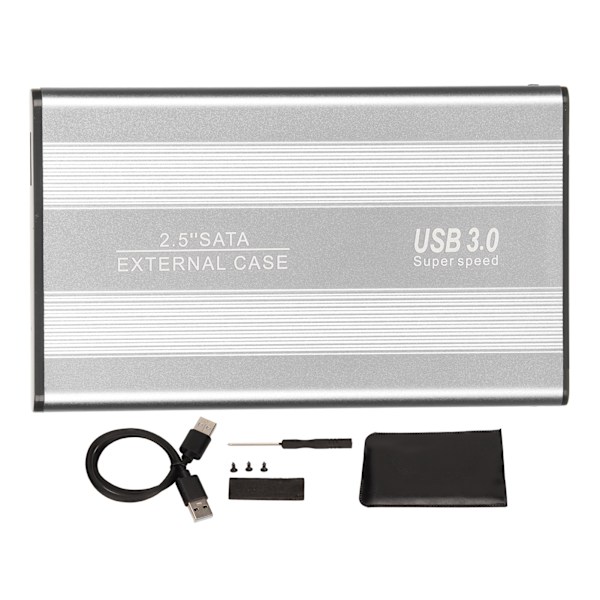 USB3.0 HDD-kabinett 2,5 tommer 5 Gbps Ultra tynn lett HDD-kabinett-adapter for bærbare datamaskiner for WIN 7 for WIN 10 Sølv