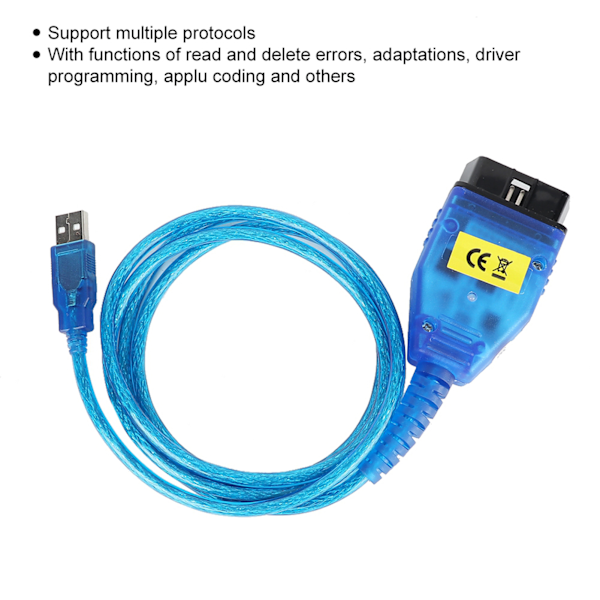 USB OBD Interface Diagnostisk Kabel Testlinje til DCAN K+CAN med Switch