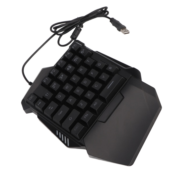 Enhånds spilltastatur 35 taster Fargerikt bakgrunnsbelysning Profesjonelt USB-grensesnitt Ergonomisk RGB-tastatur for PC ++