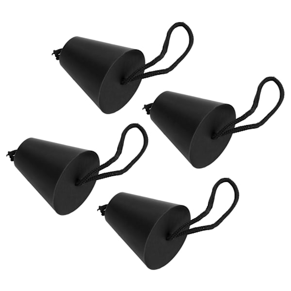 4 stk. Scupper Plug Kit med snor Fleksible silikone drænhuller Stopprop Universal til kajakker Kanoer Sort