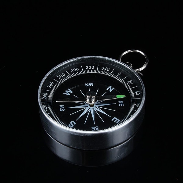 Kompass Bärbar metallficka Kompass Exakt vattentät silverkompass för campingvandring utomhus