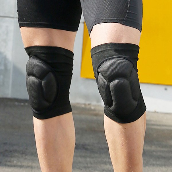 Tykke Svampe Knebeskytter Sport Putestøtte Erme Crashproof for Keeper Dansing (M, Svart)
