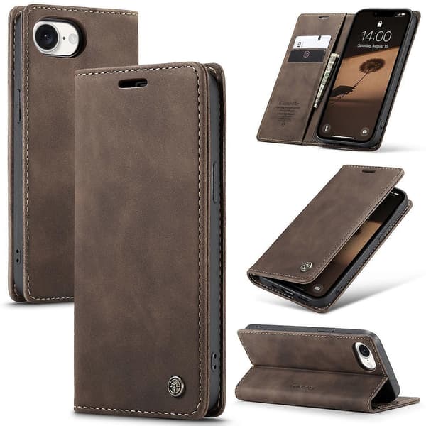 【BEMS】Compatible with iPhone 16e Wallet Case CASEME 013 Series PU Leather Phone Case Stand Multicolor Multicolor Coffee