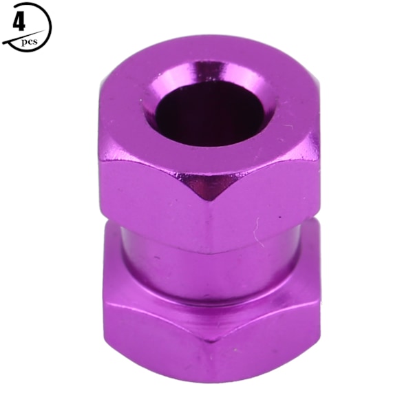 4 stk. 12mm RC Hex Hjulnav Metal Adapter til D90 AX10 CC01 SCX10 F350 Crawler (15mm Lilla)