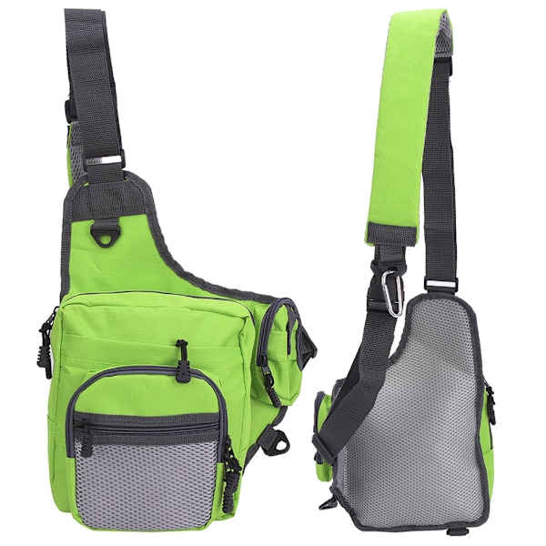 Polyester Multifunktionell Fiskeutrustning Crossbody Väska Utomhus Sport Vandring Resa Axelväska (Grön)
