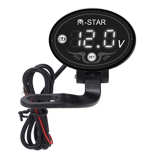Motorcykel LED Voltmeter Digital 9‑24V Smart Vandtæt ABS-batterimonitor med høj præcision for sikker kørsel