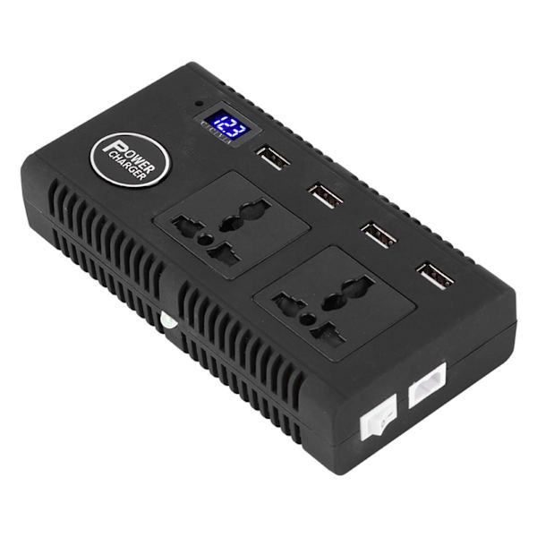 Bilströmväxelriktare DC 12V 24V till AC 220V Laddare 200W med röstsändning