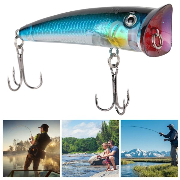 Kunstig 7 cm Plast Fiske Hard Bait Flytende Popper Fiskelignende Fiske Agner Tilbehør (5#)