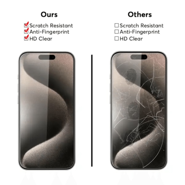 【BEMS】2-Pack iPhone 16 Screen Protector Premium Tempered Glass