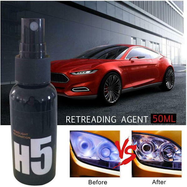 50ml Bilstrålkastare Underhåll Rengöring Omgummering Agent Spray Polish Reparationsvätska