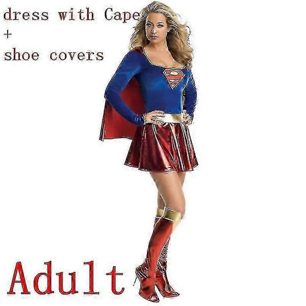Voksen Superwoman Cosplay Kostume Superhelt Kostumer L