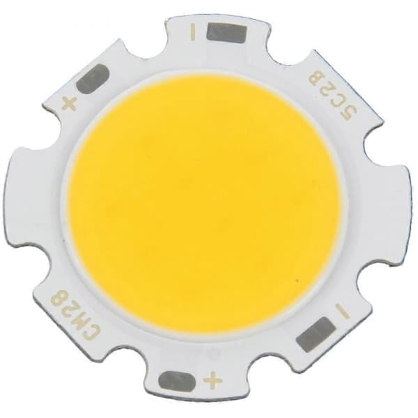 4x 5W Chip Lys Rund Cob Super Lys Led Lampe Varmhvit Dc15-17v[BEMS]