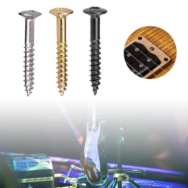 10 st rostfritt stål pickupram surroundskruvar elgitarr pickup monteringsram fixeringsskruv lätt att installera silver Silver