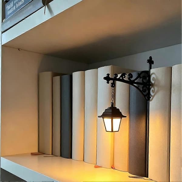 3D-träpussel i miniatyr, elegant varm LED-belysning, mysig hemmiljö för bibliotek Lantern