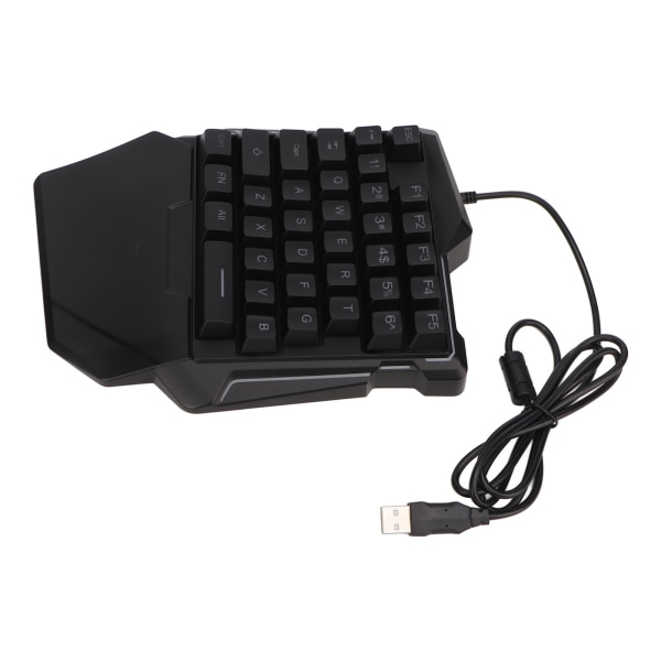Enhånds spilltastatur 35 taster Fargerikt bakgrunnsbelysning Profesjonelt USB-grensesnitt Ergonomisk RGB-tastatur for PC ++
