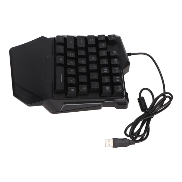 Enhandsspeltangentbord 35 nycklar Färgglad bakgrundsbelysning Professionellt USB gränssnitt Ergonomiskt RGB-tangentbord för PC ++