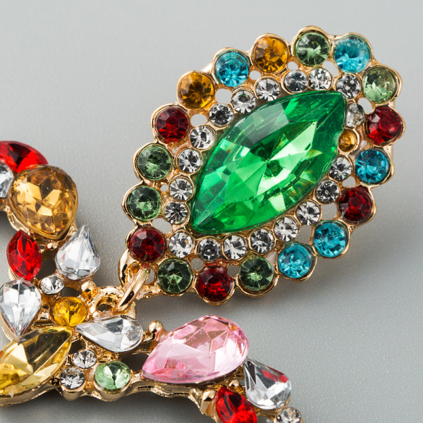 Sydämenmuotoiset metalliseoksesta nastoitettu väri timantti antiikki liioiteltu korvakorut