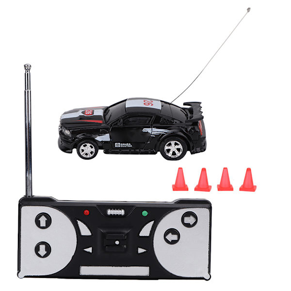 Fjärrstyrd Trådlös Elektrisk Mini Racingbil Leksaksmodell Barnbarn Present (Svart)