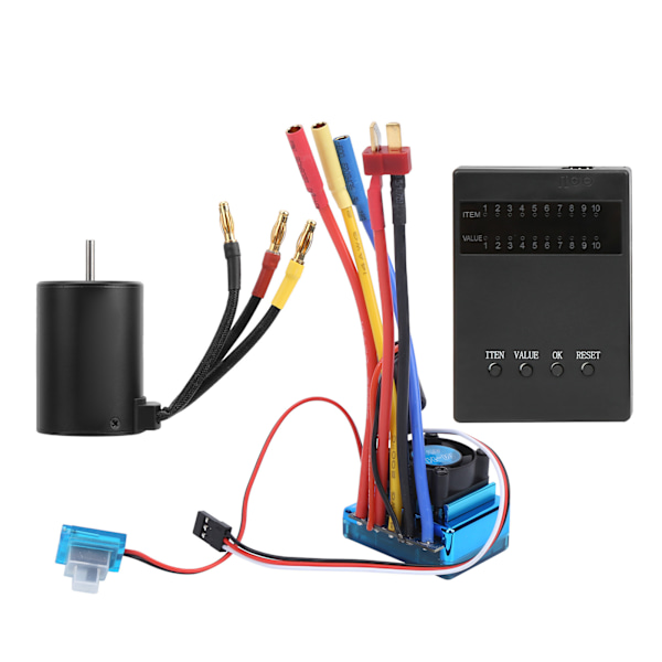 3650 2300KV Børsteløs Motor 45A Børsteløs ESC Programmeringskort for 1:10 RC Bilmodell