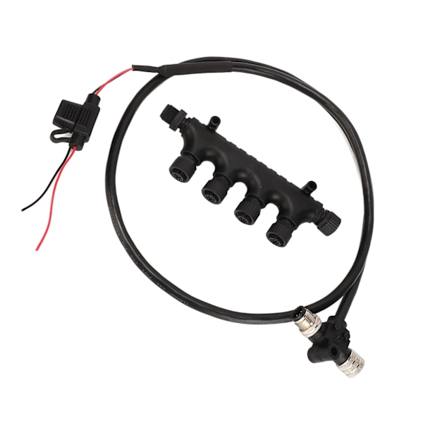 til NMEA2000-kabel med 4-ports T-stik 3A sikring 5Pin M12-gevind 1m lang IP67 Vandtæt til Lowrance-netværk