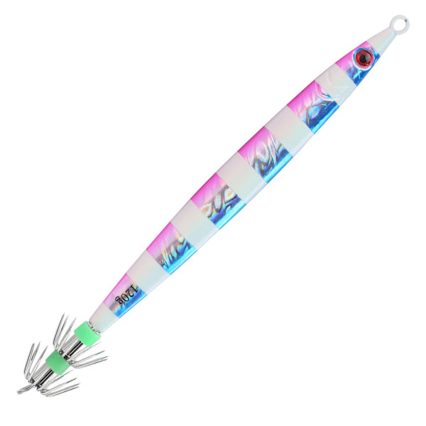 Konstgjorda beten Fiske Metal Lure Luminous Squid Jigs Naturtrogna Swimbbait med HookBlue