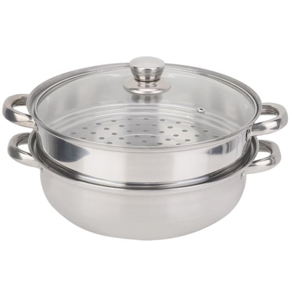 2-lags dampkoker i rustfritt stål - 27 cm/11 tommer, kokekar, dobbel kjele, dampkoker for suppe