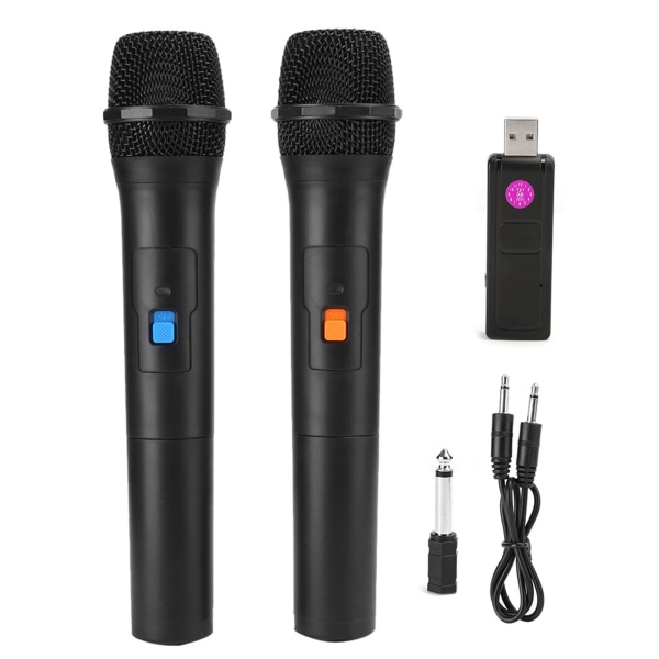 V16U Universal trådløs mikrofon 2 i 1 VHF Universal USB-modtage håndholdt mikrofon BlackOne for to ++