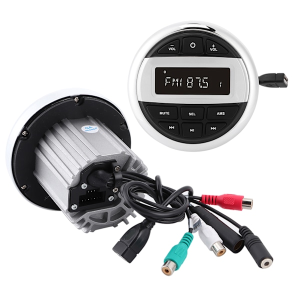 Vanntett Bluetooth MP3-spiller Digital Stereo FM AM Audio Radio USB-lading for Marine Båt Yacht Motorsykkel