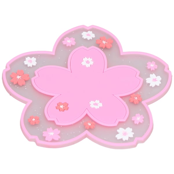 Rosa Sakura-underlägg - 4,5 tum - Värmeisolerande - Hållbart - Halksäkert - Elegant stil - för koppar och glas